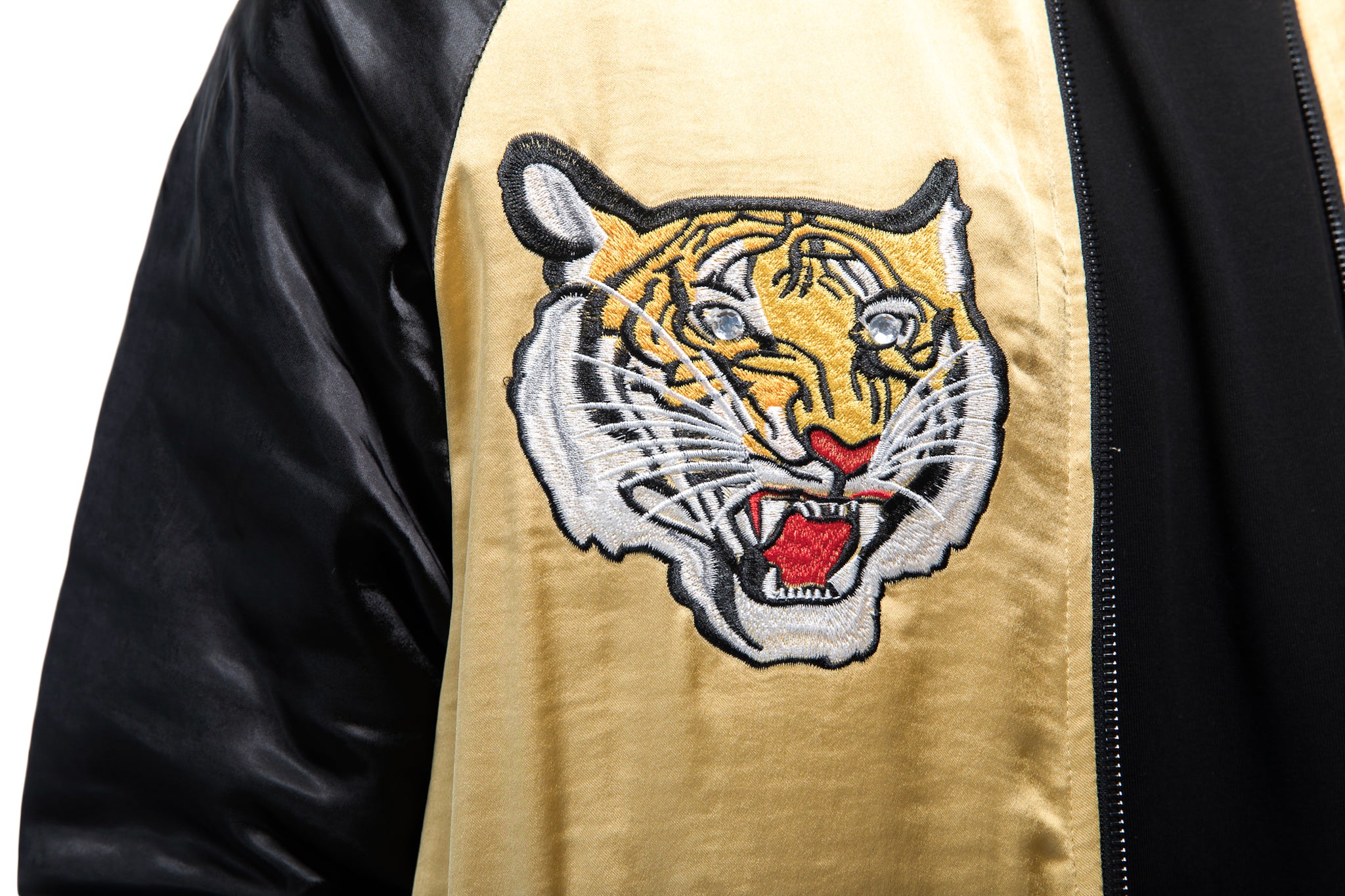 JAPANESE EMBROIDERED TIGER ACETATE BOMBER - ZYARI